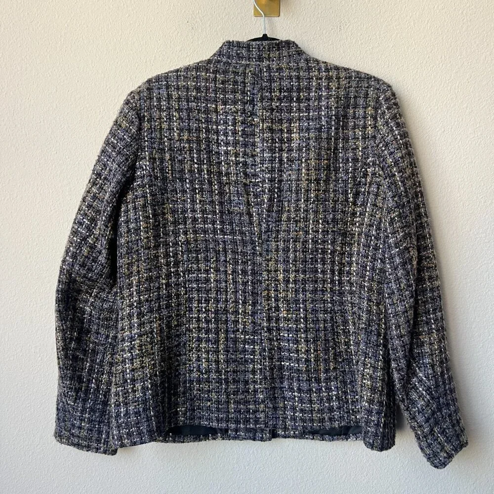 Coldwater Creek Multicolor Collarless Tweed Jacket Size 14 - Picture 2 of 7